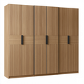 Armoire 6 portes 270 x 60 x 240 cm panneaux effet bois chêne rangement contemporain